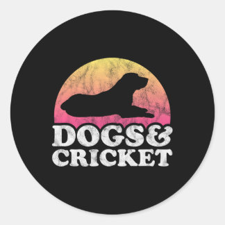 Hundar Och Cricket Mäns Eller Kvinnors Hund Runt Klistermärke