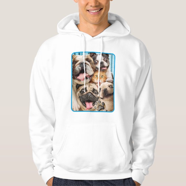 Hundar och ett Cat Group Photo Hoodie (Framsida)