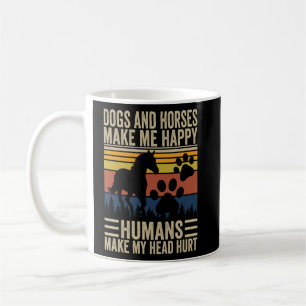 Hundar och hästar får mig att göra Lycklig Humans Kaffemugg