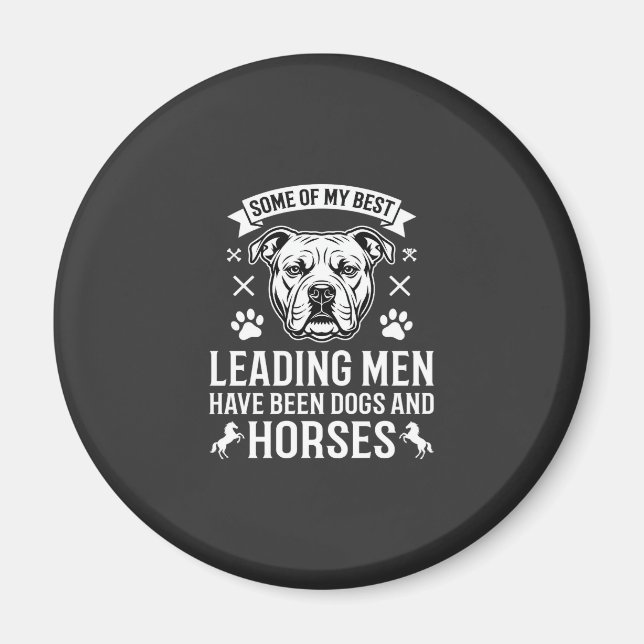 Hundar Och Hästar Ledande Män Magnet (Framsidan)