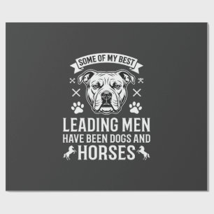 Hundar Och Hästar Ledande Män Presentpapper