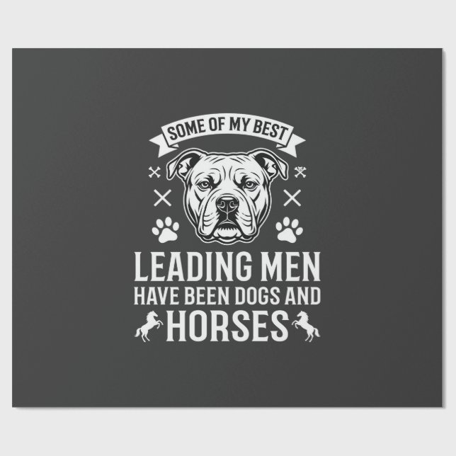 Hundar Och Hästar Ledande Män Presentpapper (Platt)
