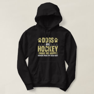 Hundar och Hockey gör mig Lycklig Hoodie