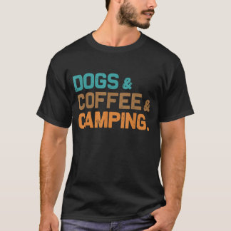 hundar och kaffe och camping t shirt
