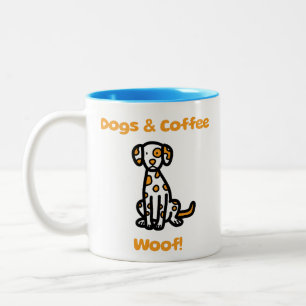 Hundar och kaffe Woof! Två-Tonad Mugg