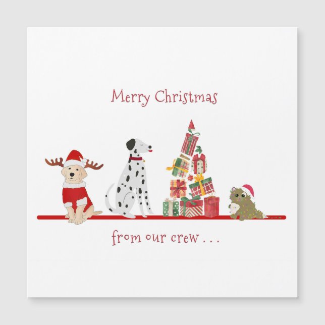 Hundar och Katt jul med gåvor Träd (Framsida)