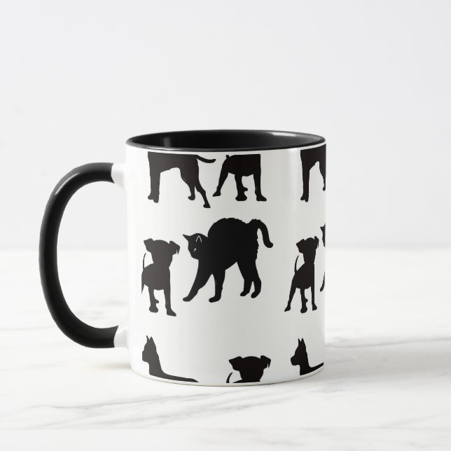 Hundar och katter Djurälskares Owners Black Mugg (Vänster)