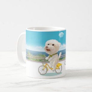 Hundar och katter som förtär i havet kaffemugg