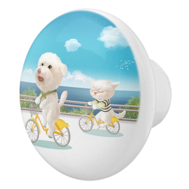 Hundar och katter som förtär i havet knopp (Höger)