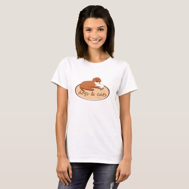 hundar och katter t shirt (Hel framsida)