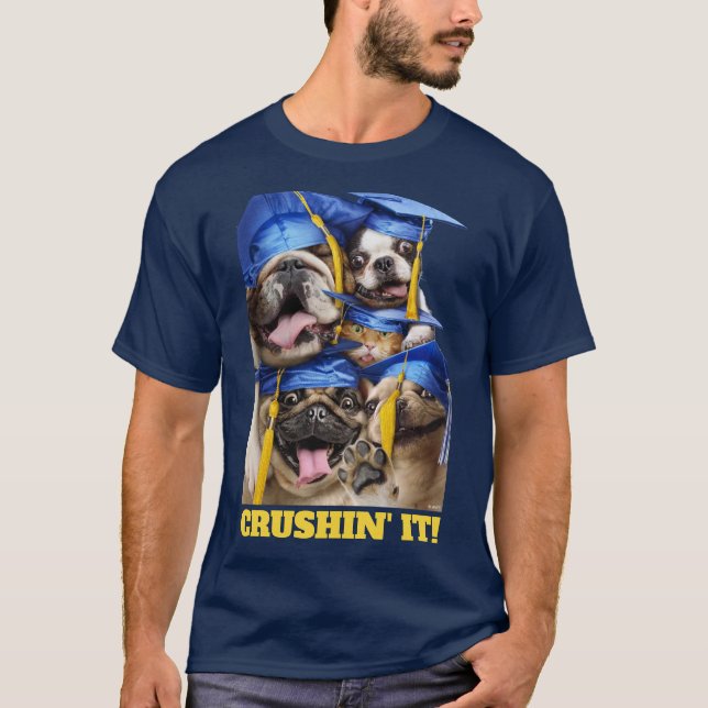 Hundar och kattutexaminerade i fotobås t shirt (Framsida)