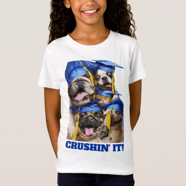 Hundar och kattutexaminerade i fotobås t shirt (Framsida)