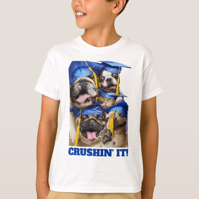 Hundar och kattutexaminerade i fotobås t shirt (Framsida)