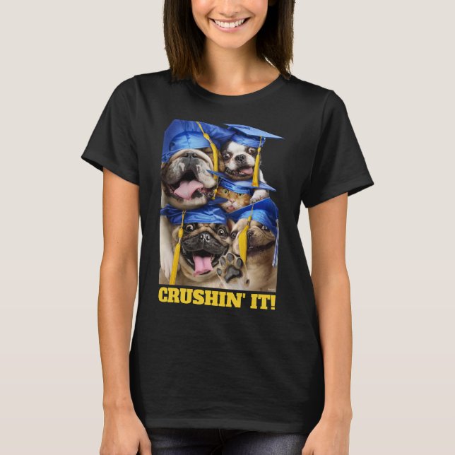 Hundar och kattutexaminerade i fotobås t shirt (Framsida)