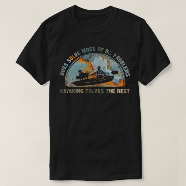 Hundar och Kayaking t T Shirt (Design framsida)