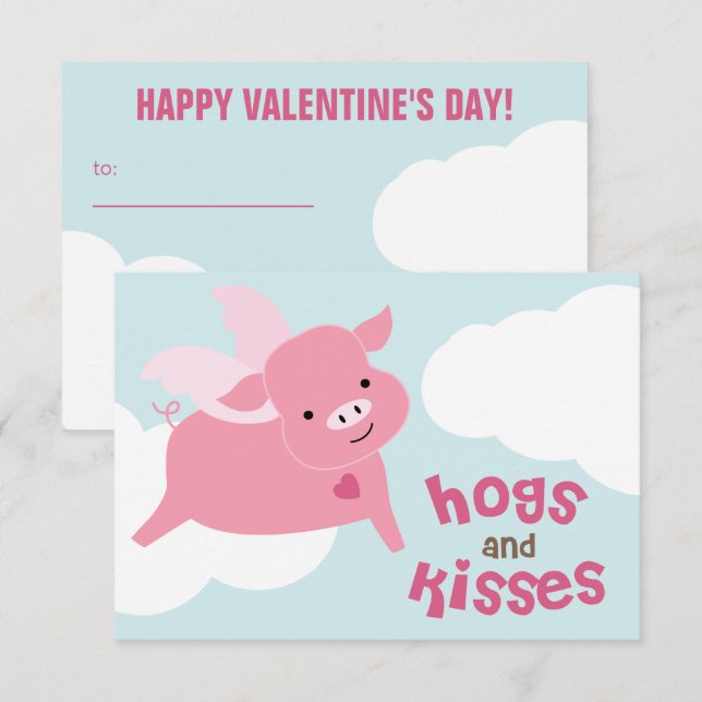 Hundar och Kisses Classroom-Valentineser Inbjudningar (Fram/baksida)