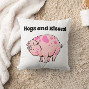 Hundar och Kisses Cute Gris Hog Tecknad Kudde