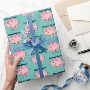 Hundar och Kisses Cute Gris Hog Tecknad Presentpapper