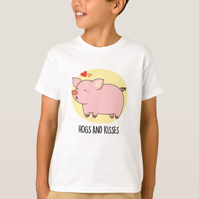 Hundar och Kisses Funny Hog Gris Pun T Shirt (Framsida)