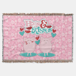 Hundar och kisses Sweet Hearts Valentine Mysfilt