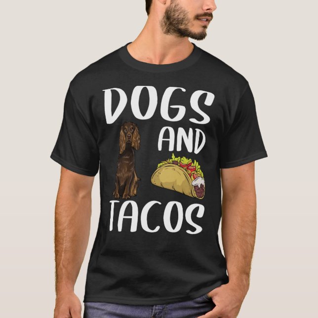 Hundar och Tacos Boykin Spaniel, mexikanska livsme T Shirt (Framsida)