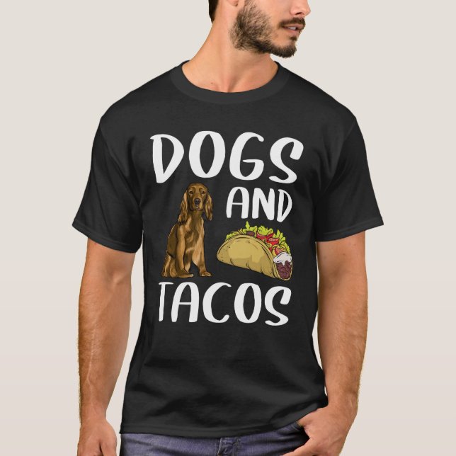 Hundar och Tacos Cocker Spanska mexikanska livsmed T Shirt (Framsida)