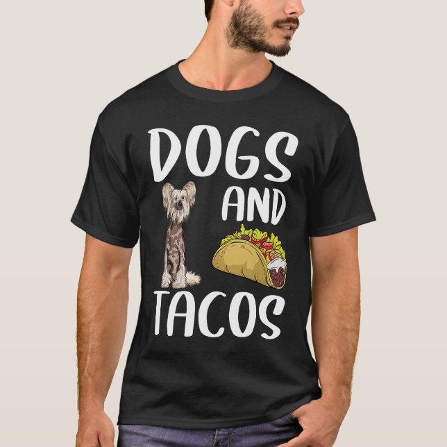 Hundar och Tacos kinesiska, mexikanska livsmedelsp T Shirt (Framsida)