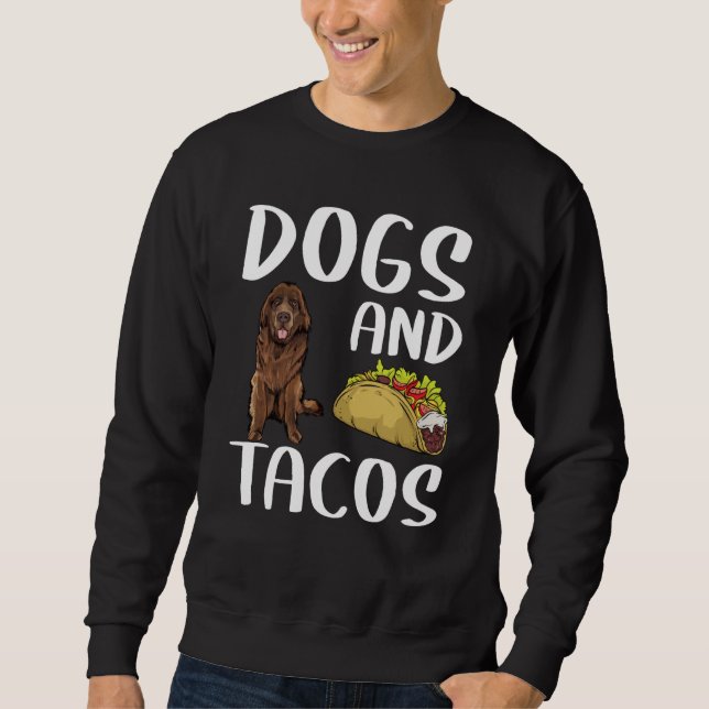Hundar Och Tacos Newfoundland Mexikansk Mat Lång Ärmad Tröja (Framsida)