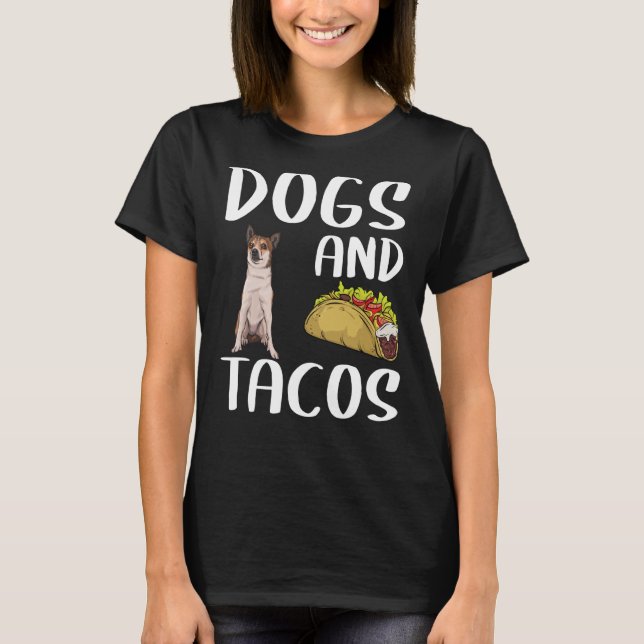 Hundar och Tacos Norska Lundehund mexikan T Shirt (Framsida)