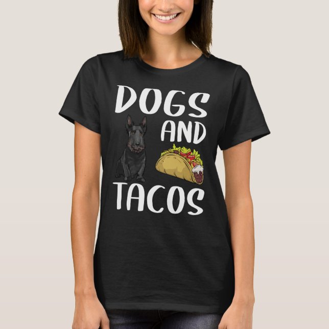 Hundar och Tacos Scottish Terrier Mexican Food T Shirt (Framsida)