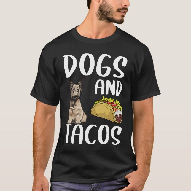 Hundar Och Tacos Skye Terrier Mexikansk Mat T Shirt (Framsida)