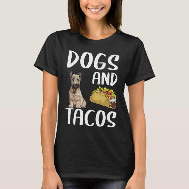 Hundar Och Tacos Skye Terrier Mexikansk Mat T Shirt (Framsida)