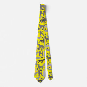 Hundar och tassar mönster 03.b B Gult BG Slips