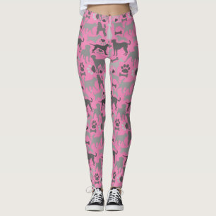 Hundar och tassar mönster 3.b Rosa BG Leggings