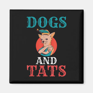 Hundar och Tats Bläck Tattoo Älskare Magnet