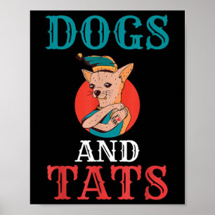 Hundar och Tats Bläck Tattoo Älskare Poster