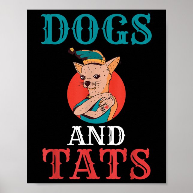 Hundar och Tats Bläck Tattoo Älskare Poster (Framsidan)