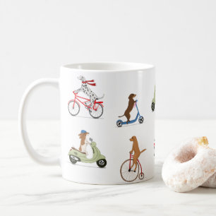 Hundar om bikes och skotrar kaffemugg