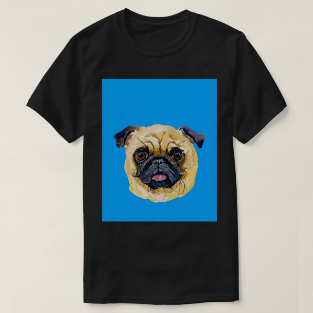 Hundar over People Pug teckning Graphic T Shirt (Design framsida)