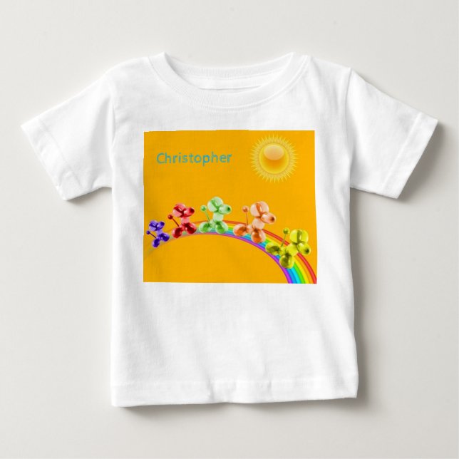 Hundar på regnbåge baby t-shirt (Framsida)