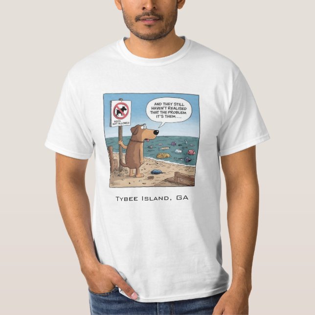 Hundar på stranden T-Shirt (Framsida)