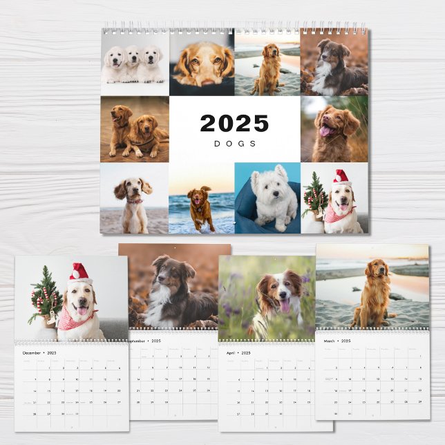 Hundar Photo Collage Modern 2025-kalender Kalender (Skapare uppladdad)
