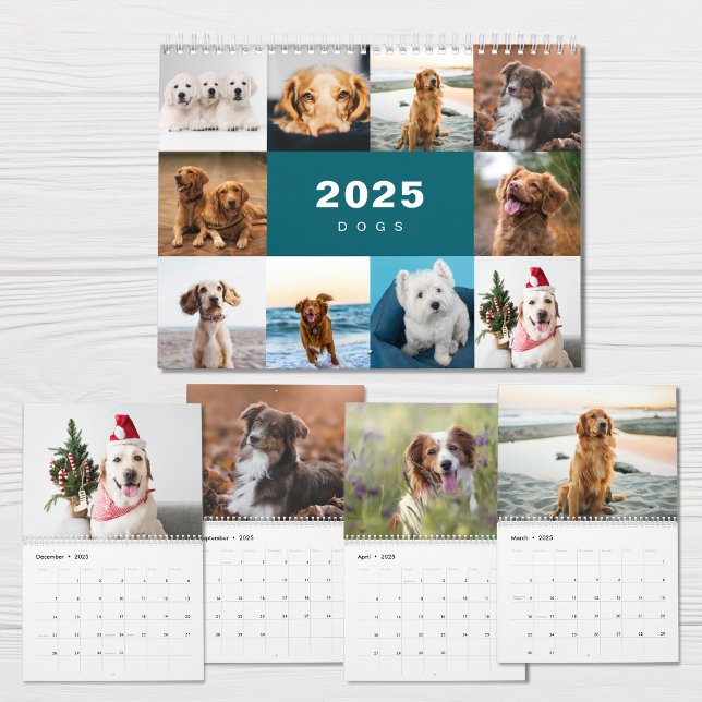 Hundar Photo Collage Modern 2025-kalender Kalender (Skapare uppladdad)