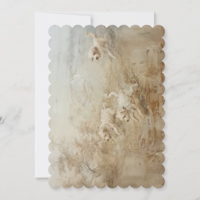 Hundar - Platt inbjudan storlek: 12,7 cm x 17,8 cm (Framsida)