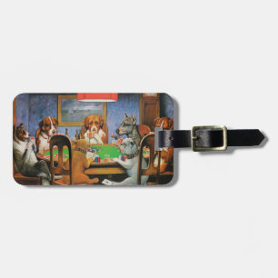 Hundar Poker av C.M. Coolidge Bagagebricka