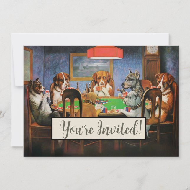 Hundar Poker av C.M. Coolidge Inbjudningar (Framsida)
