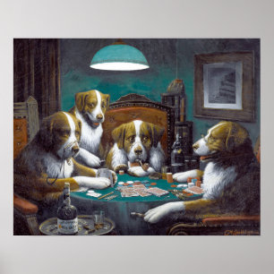 Hundar Poker Cassius Marcellus Coolidge 1894 Poster