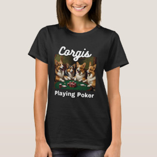Hundar Poker Corgis Hund Welsh Corgi T Shirt