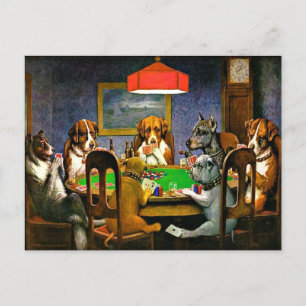Hundar Poker Vykort