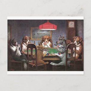 Hundar Poker Vykort
